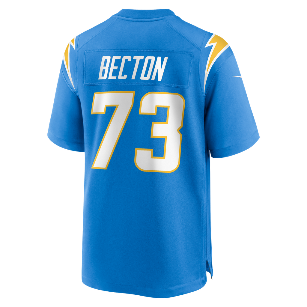 Mekhi Becton Los Angeles Chargers Powder Blue Team Game Jersey