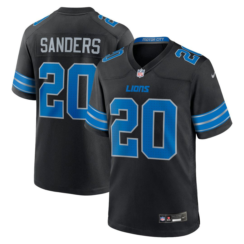 Barry Sanders Detroit Lions Black 2nd Alternate Retired Player Game Jersey