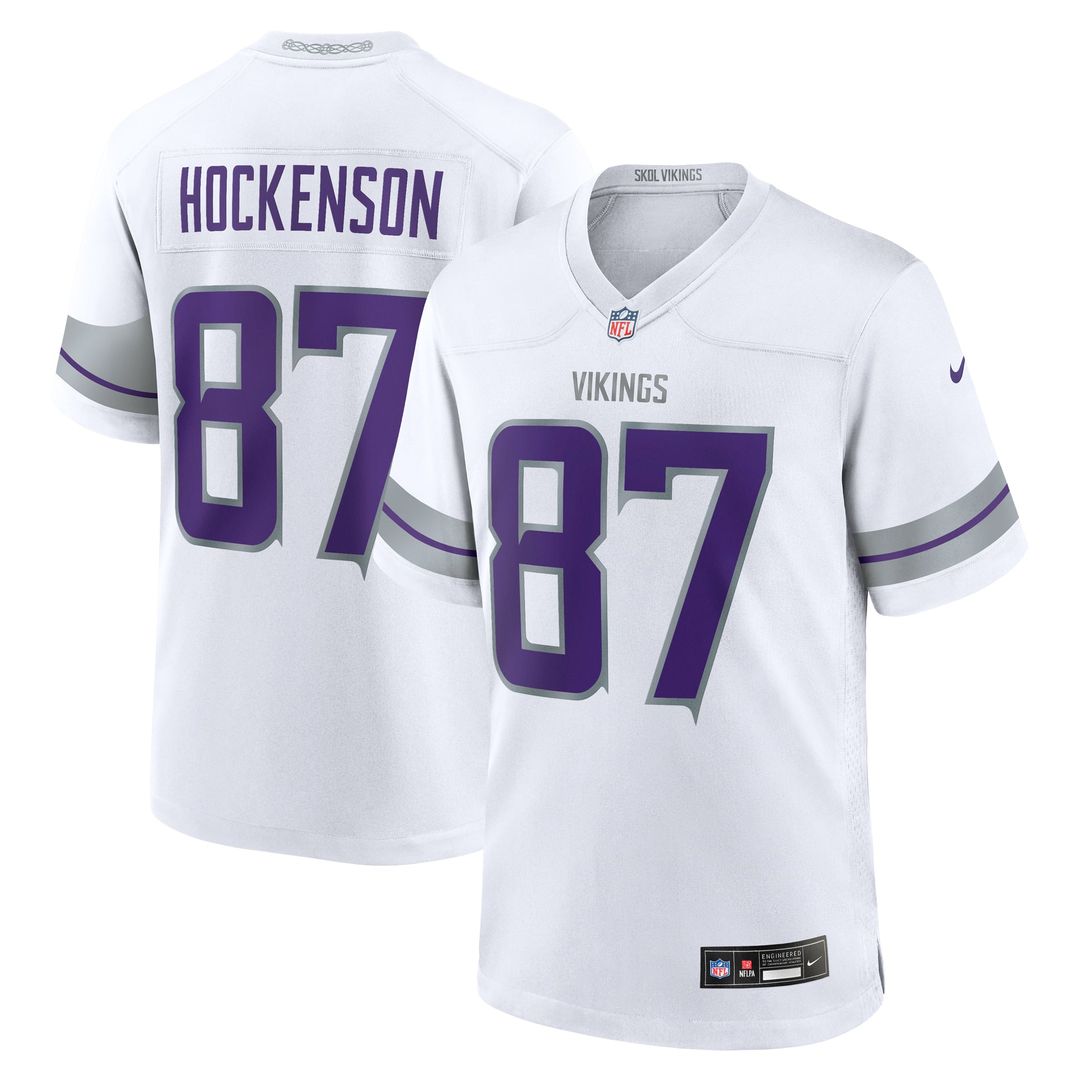 T.J. Hockenson Minnesota Vikings White Alternate Game Player Jersey
