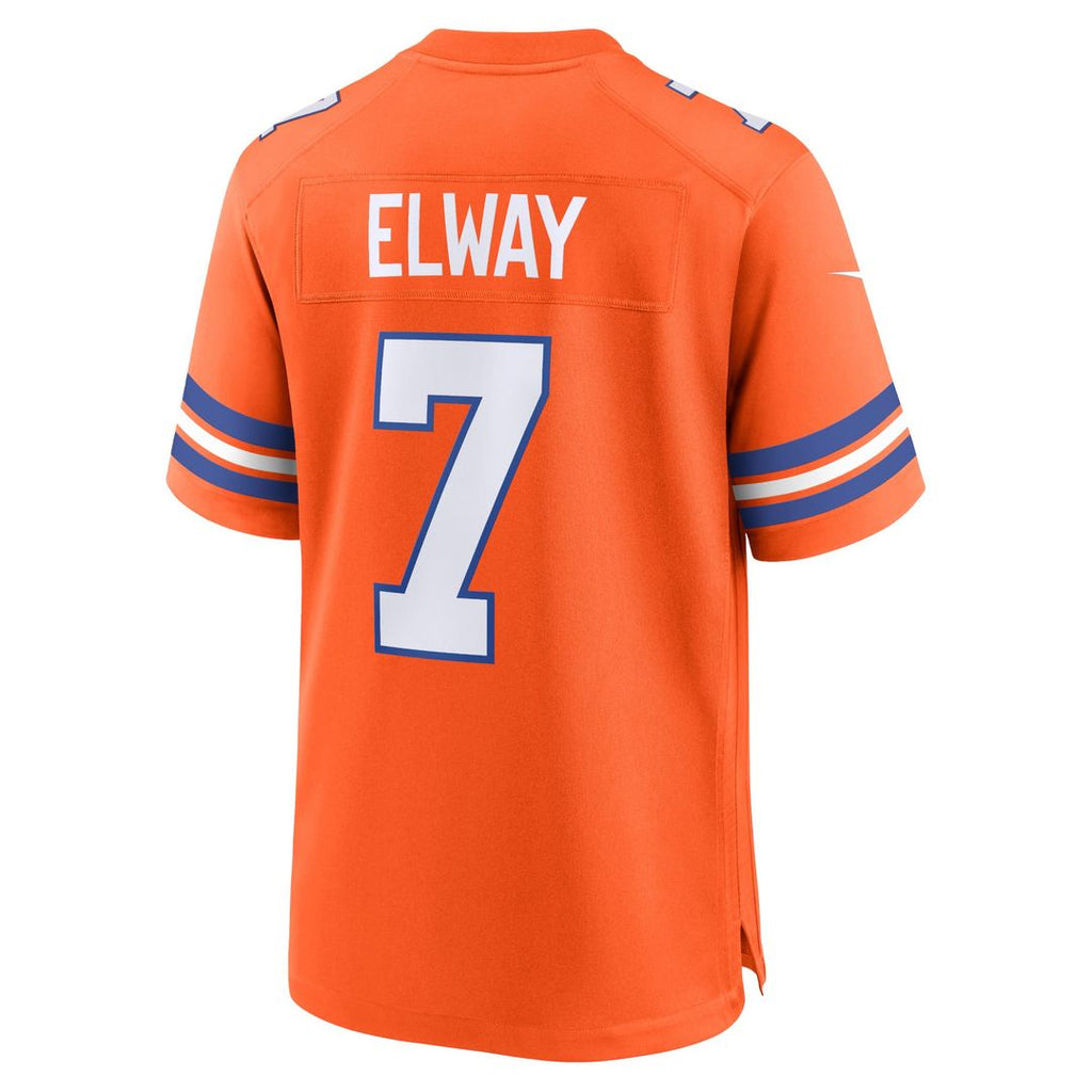 John Elway Denver Broncos Orange Mile High Collection 1977 Throwback Retired Player Game Jersey
