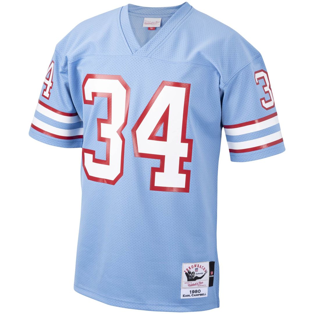 Earl Campbell Houston Oilers 1980 Light Blue Authentic Throwback Retired Player Jersey