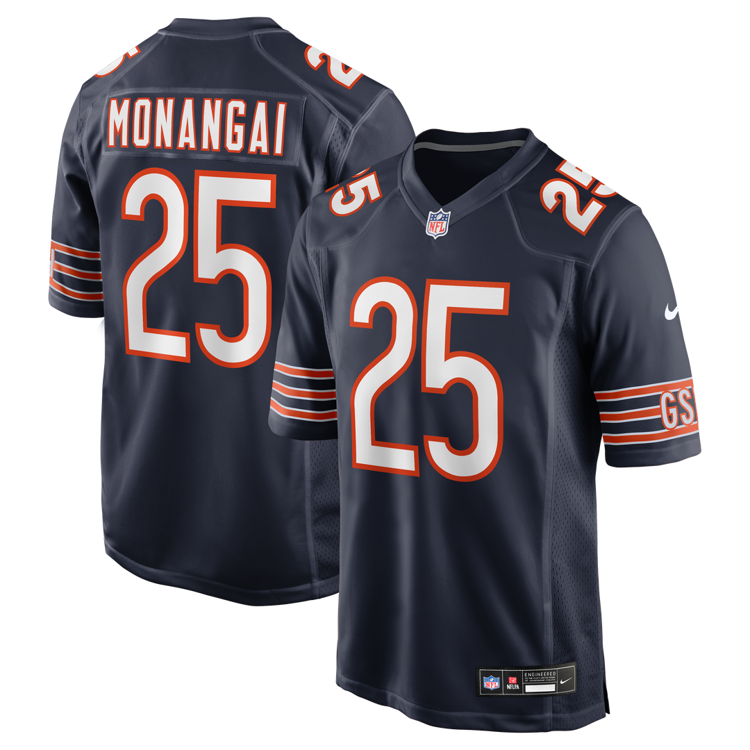 Kyle Monangai Chicago Bears Navy Team Game Jersey