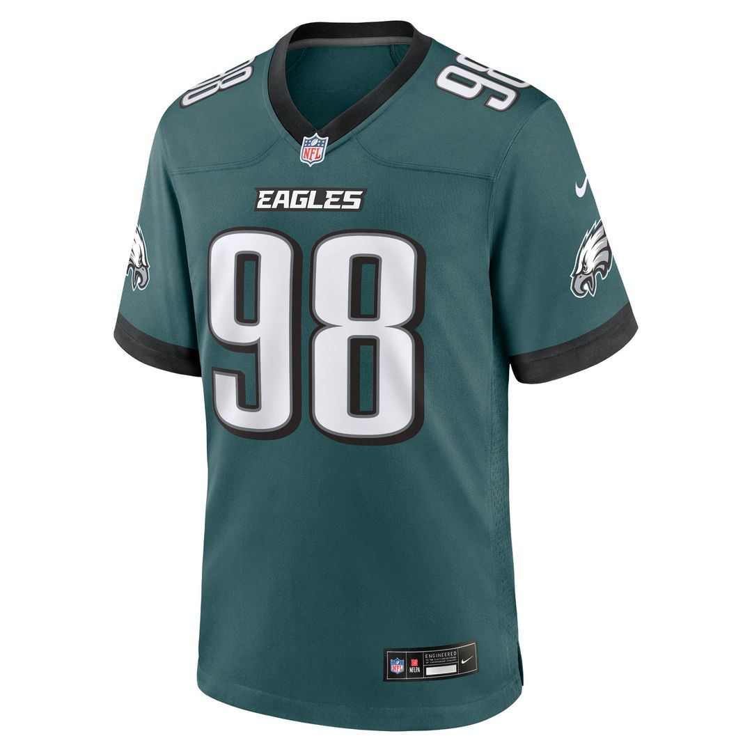 Jalen Carter Philadelphia Eagles Midnight Green Team Game Jersey