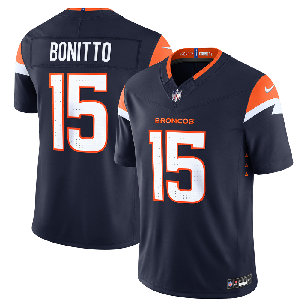 Nik Bonitto Denver Broncos Navy Alternate Vapor F.U.S.E. Stitched Limited Jersey