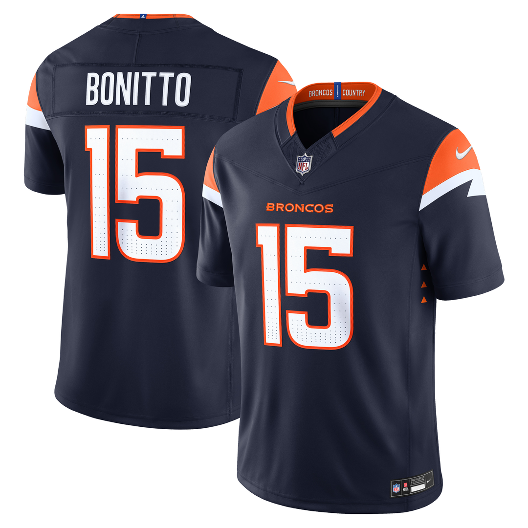 Nik Bonitto Denver Broncos Navy Alternate Vapor F.U.S.E. Stitched Limited Jersey