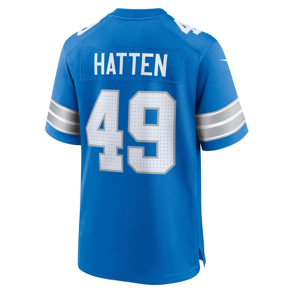 Hogan Hatten Detroit Lions Blue Game Jersey