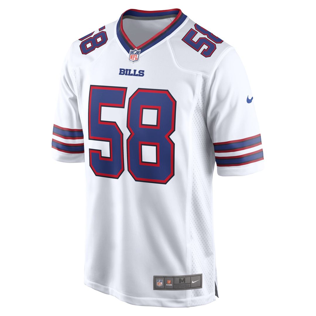 Matt Milano Buffalo Bills White Away Game Player Jersey