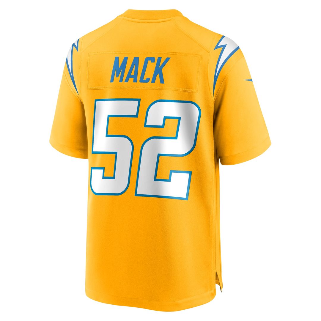 Khalil Mack Los Angeles Chargers Gold Alternate Charger Power Game Player Jersey