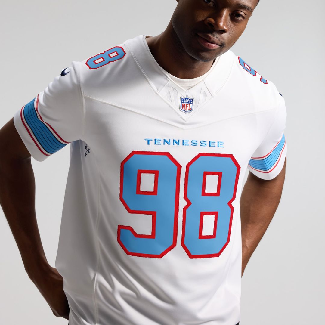Jeffery Simmons Tennessee Titans Light Blue Team Vapor F.U.S.E. Stitched Limited Jersey