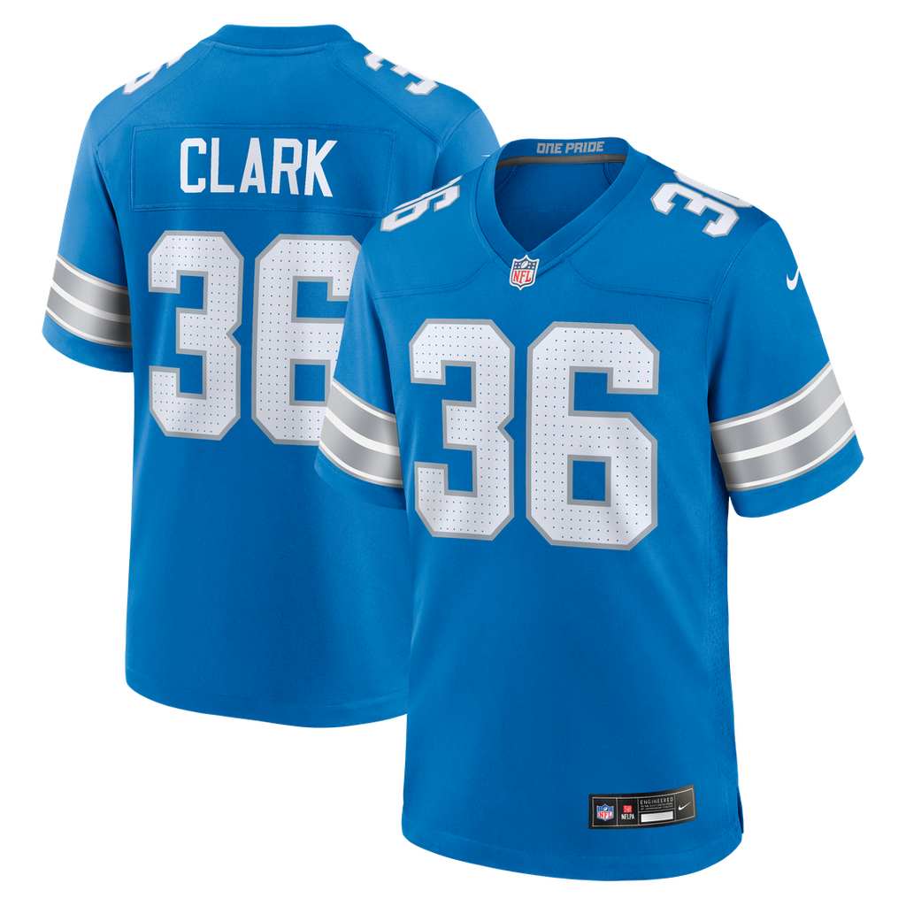 Chuck Clark Detroit Lions Blue Team Game Jersey