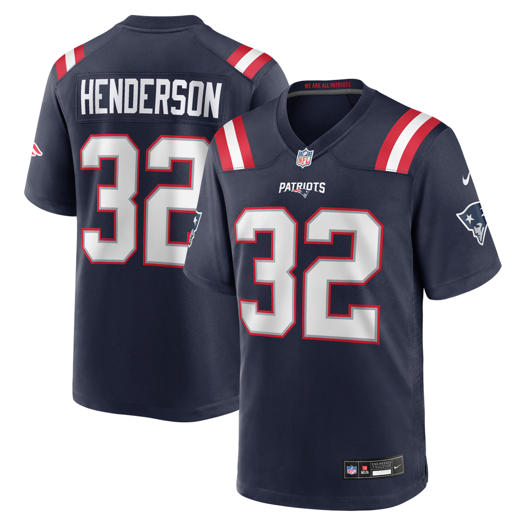 TreVeyon Henderson New England Patriots Red Alternate Game Player Jersey