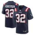 New England Patriots TreVeyon Henderson Navy 2025 NFL Draft Game Jersey