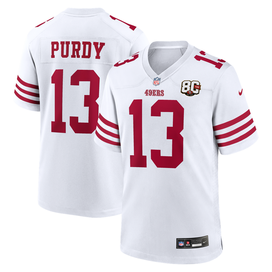 Brock Purdy San Francisco 49ers White 80th Anniversary Game Jersey