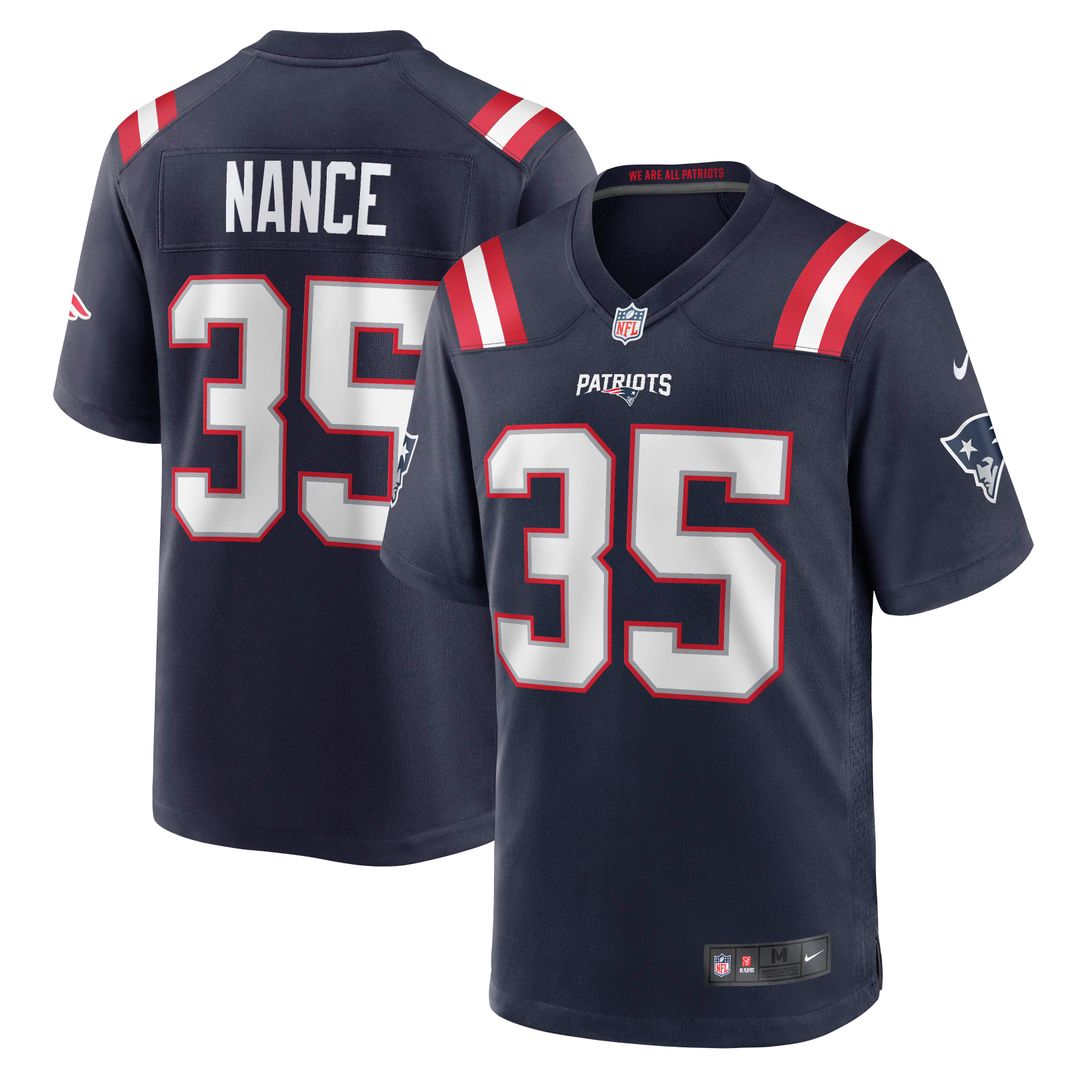 Jim Nance New England Patriots Navy Retired Player Jersey