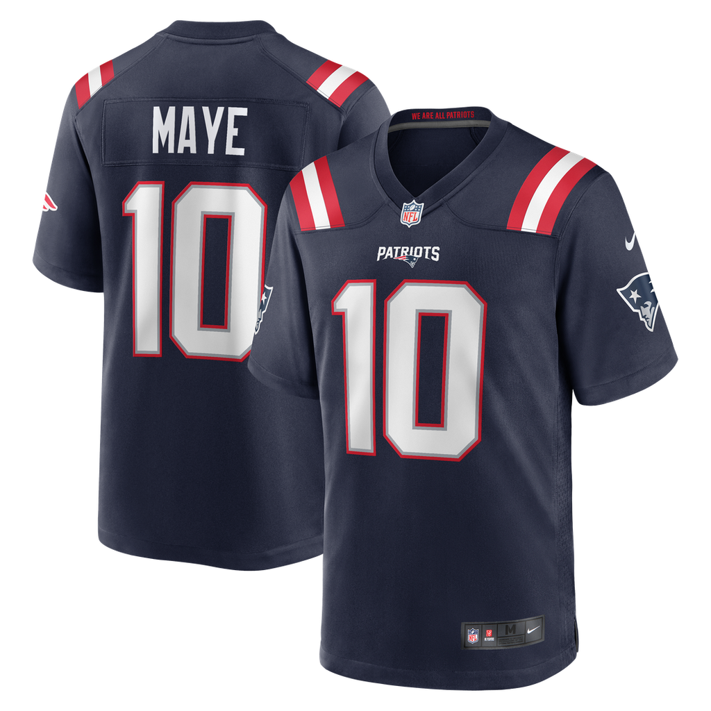 Drake Maye New England Patriots Navy Player Game Jersey