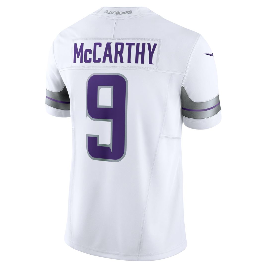 J.J. McCarthy Minnesota Vikings White Vapor F.U.S.E. Limited Jersey