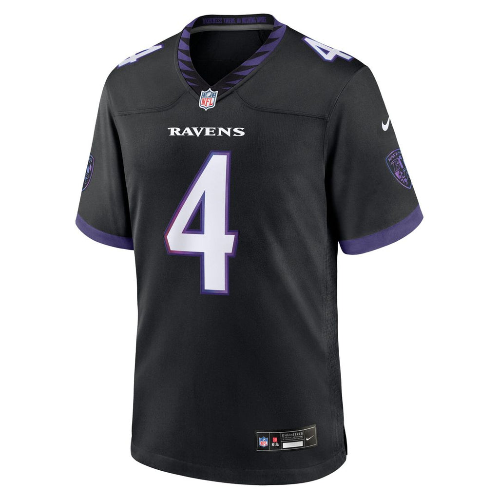 Zay Flowers Baltimore Ravens Black Alternate Game Jersey