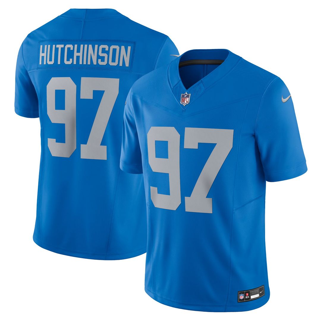 Aidan Hutchinson Detroit Lions Blue Vapor F.U.S.E. Alternate Limited Jersey
