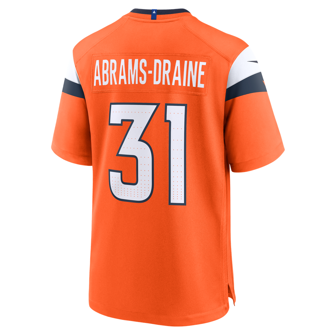 Kris Abrams-Draine Denver Broncos Orange Team Game Jersey