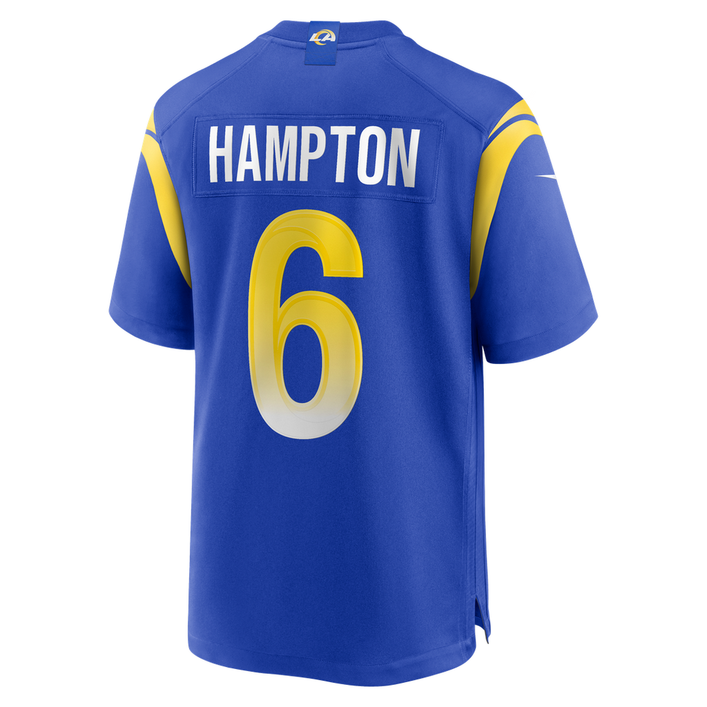 Nick Hampton Los Angeles Rams Royal Team Game Jersey