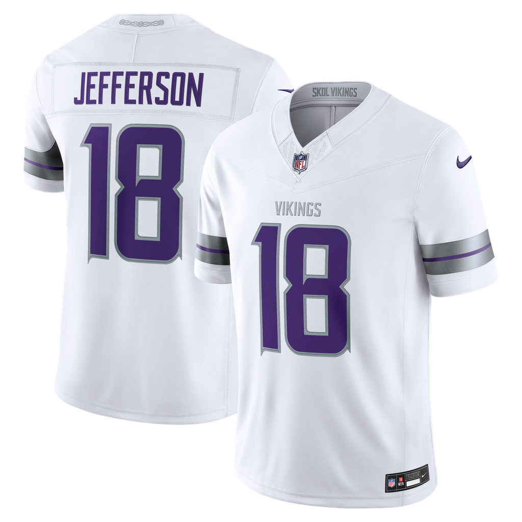 Justin Jefferson Minnesota Vikings White Alternate Vapor F.U.S.E. Stitched Limited Jersey
