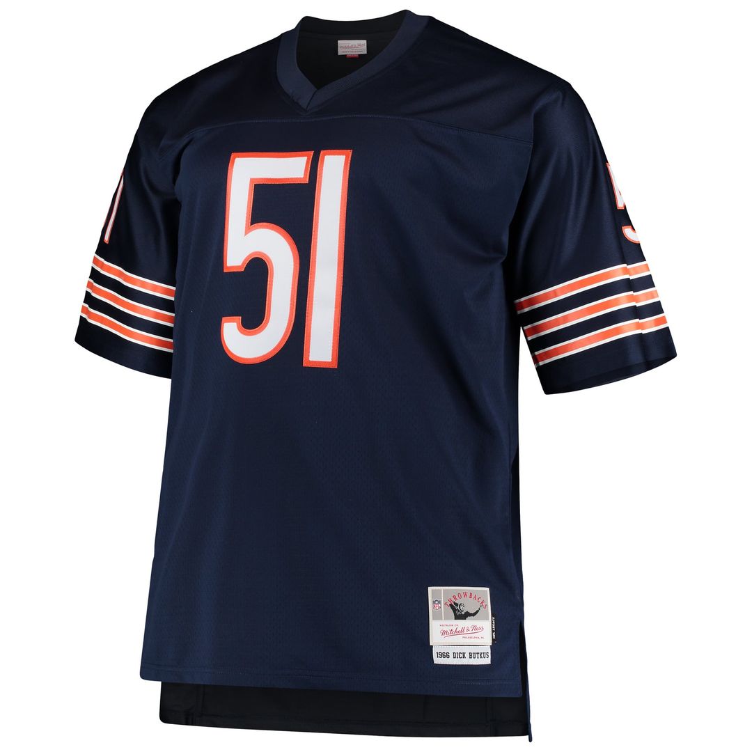 Dick Butkus Chicago Bears Navy Big & Tall 1966 Retired Player Replica Jersey