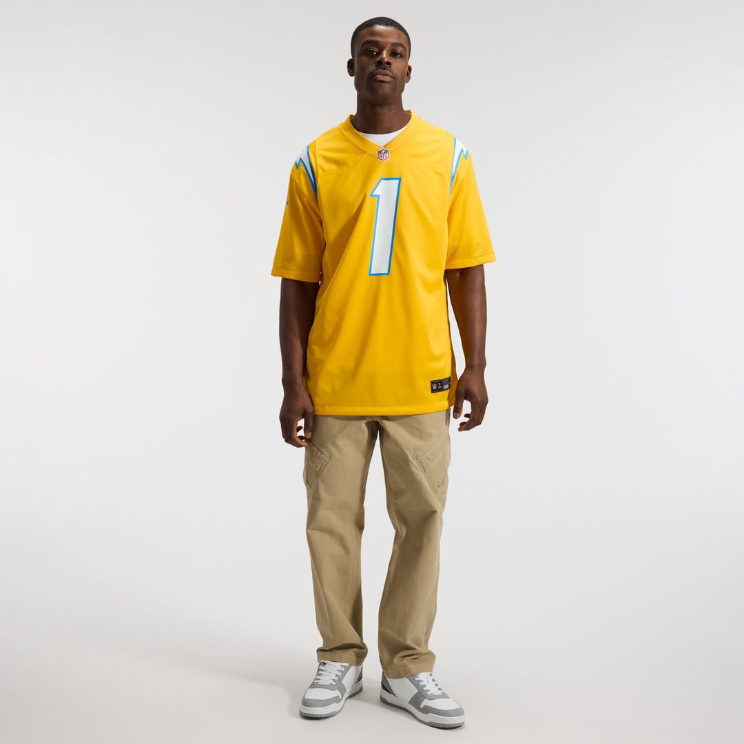 Quentin Johnston Los Angeles Chargers Gold Alternate Charger Power Game Player Jersey