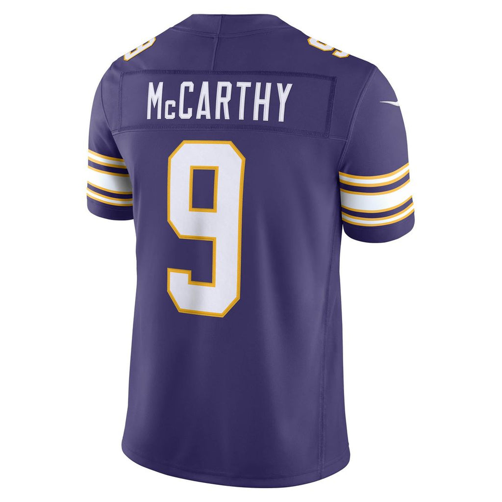 J.J. McCarthy Minnesota Vikings Purple Alternate Classic Vapor F.U.S.E. Stitched Limited Jersey