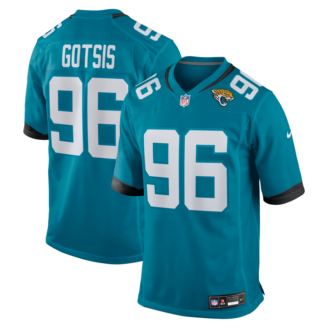 Adam Gotsis Jacksonville Jaguars Teal Game Jersey