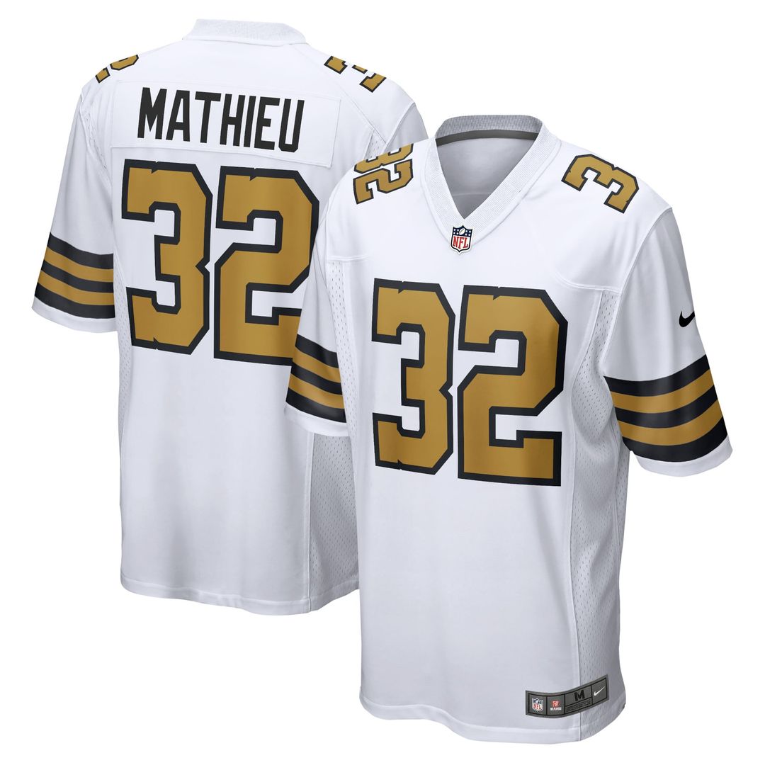 Tyrann Mathieu New Orleans Saints White Alternate Game Jersey