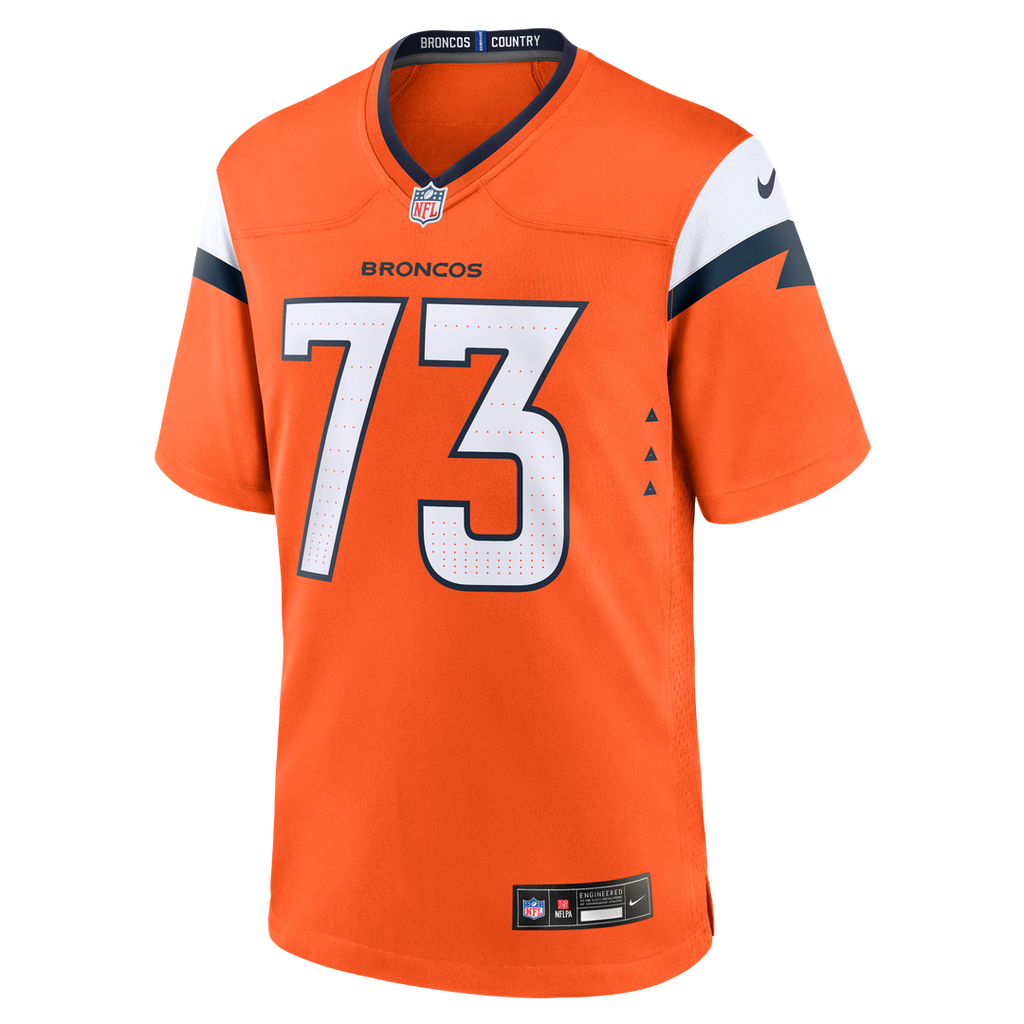 Frank Crum Denver Broncos Orange Team Game Jersey
