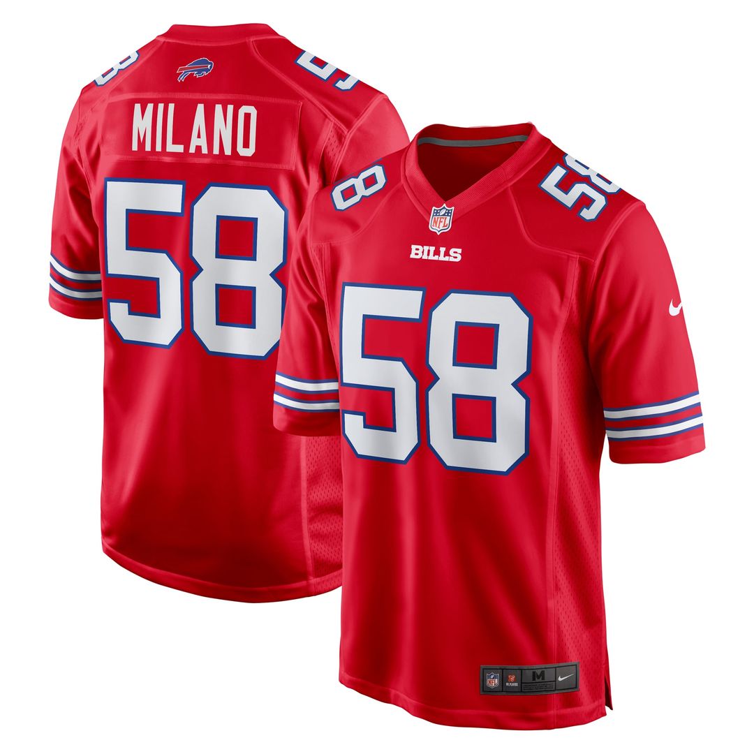 Matt Milano Buffalo Bills Red Alternate Game Jersey