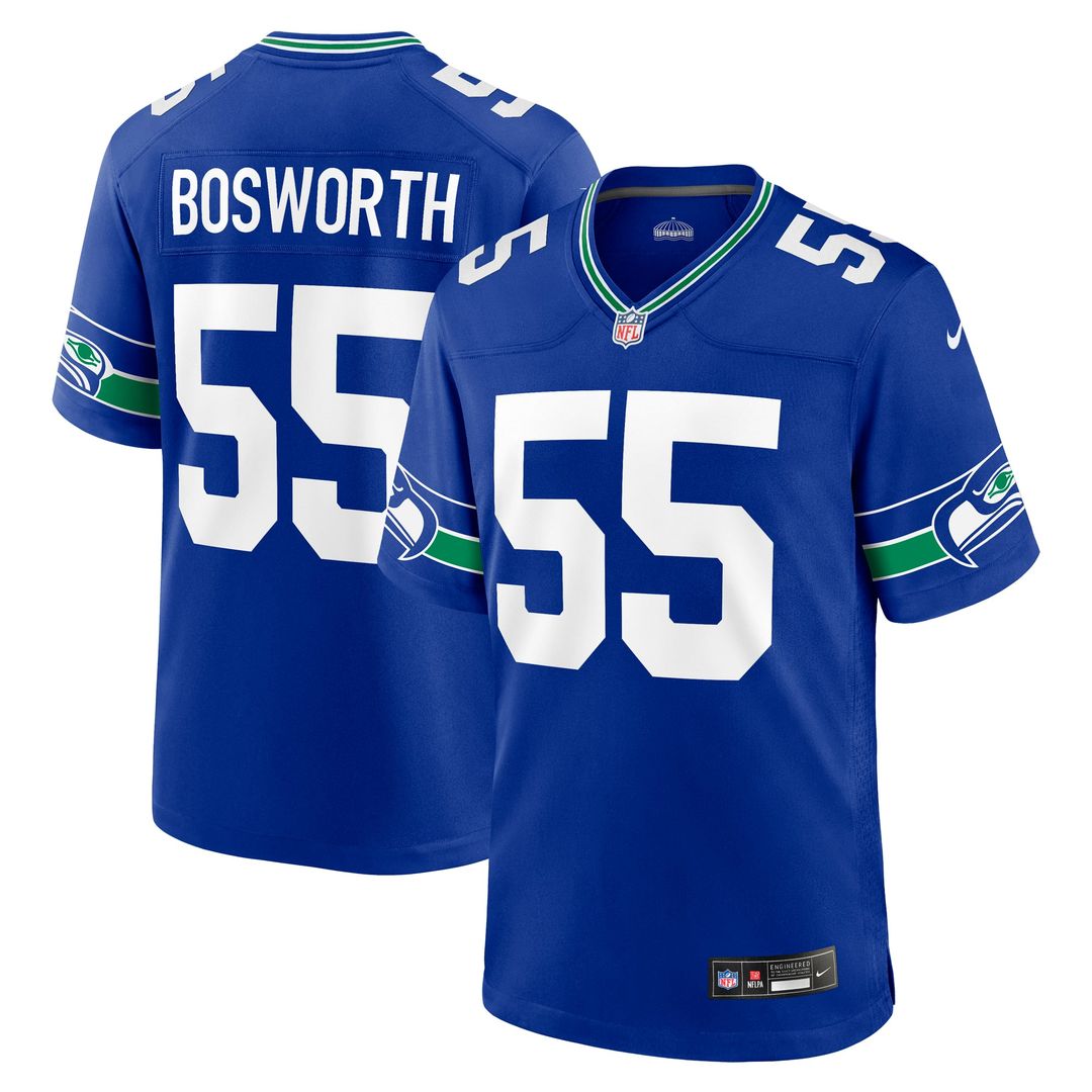 Brian Bosworth Seattle Seahawks Royal Retired Player Alternate Game Jersey