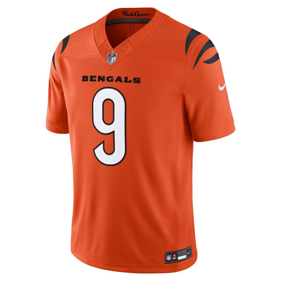 Joe Burrow Cincinnati Bengals Orange Alternate Vapor F.U.S.E. Stitched Limited Jersey