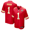 Kansas City Chiefs Number 1 Groom Red Game Jersey