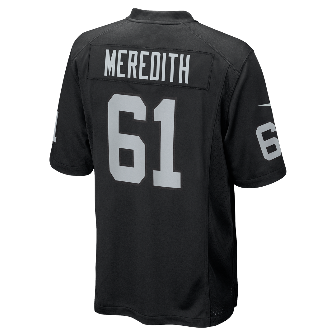 Jordan Meredith Las Vegas Raiders Black Game Player Jersey