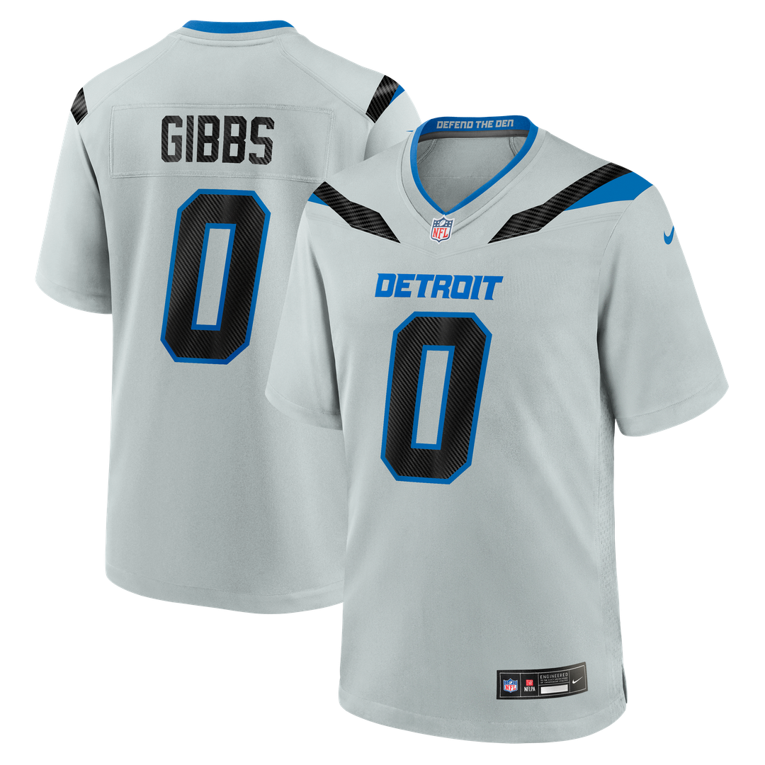 Jahmyr Gibbs Detroit Lions Silver 2026 Rivalries Collection Game Jersey