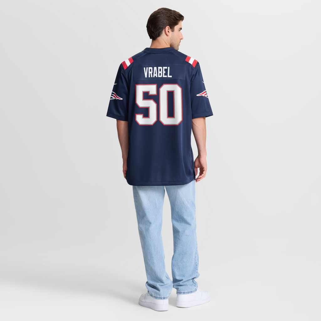 Mike Vrabel New England Patriots Navy Game Retired Player Jersey