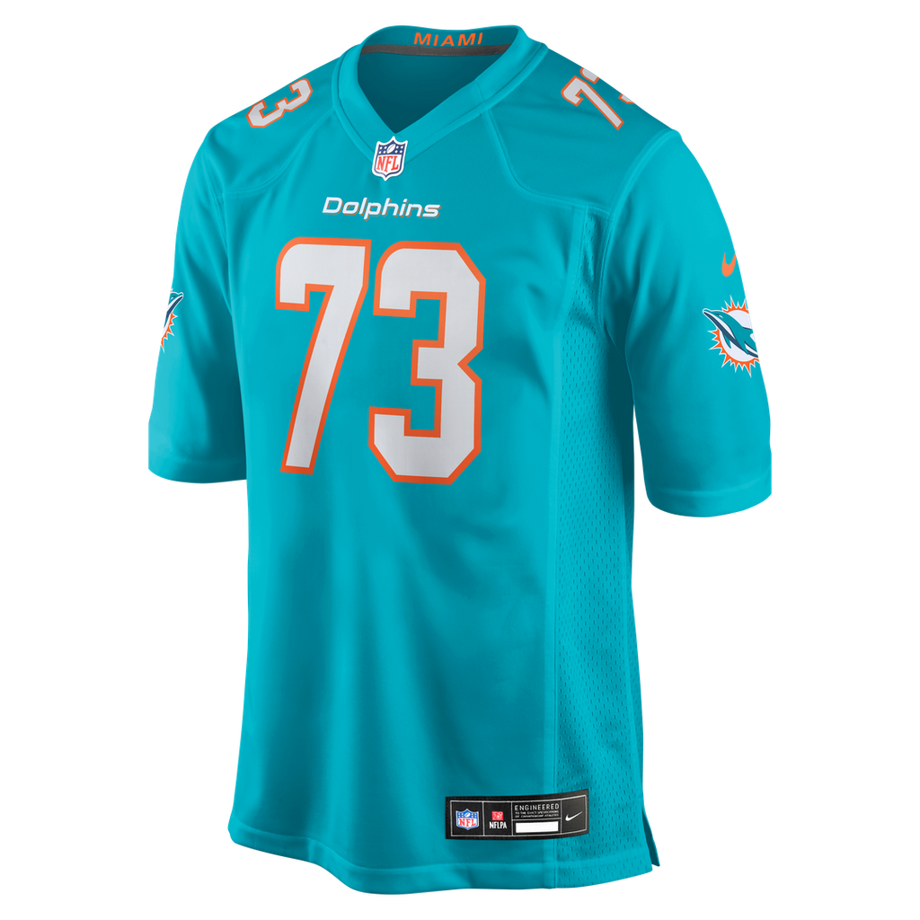 Austin Jackson Miami Dolphins Aqua Game Jersey