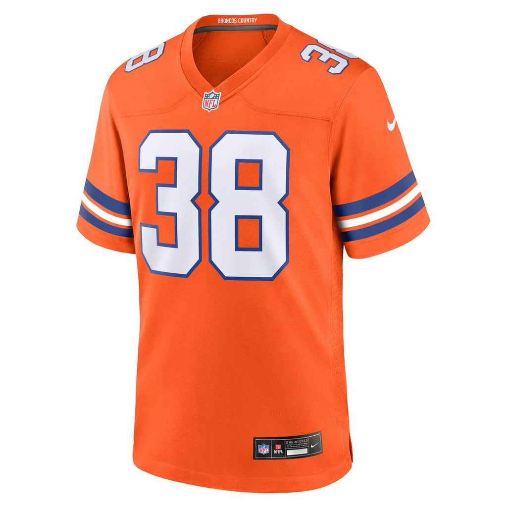 Jaleel McLaughlin Denver Broncos Orange Mile High Collection 1977 Throwback Player Game Jersey