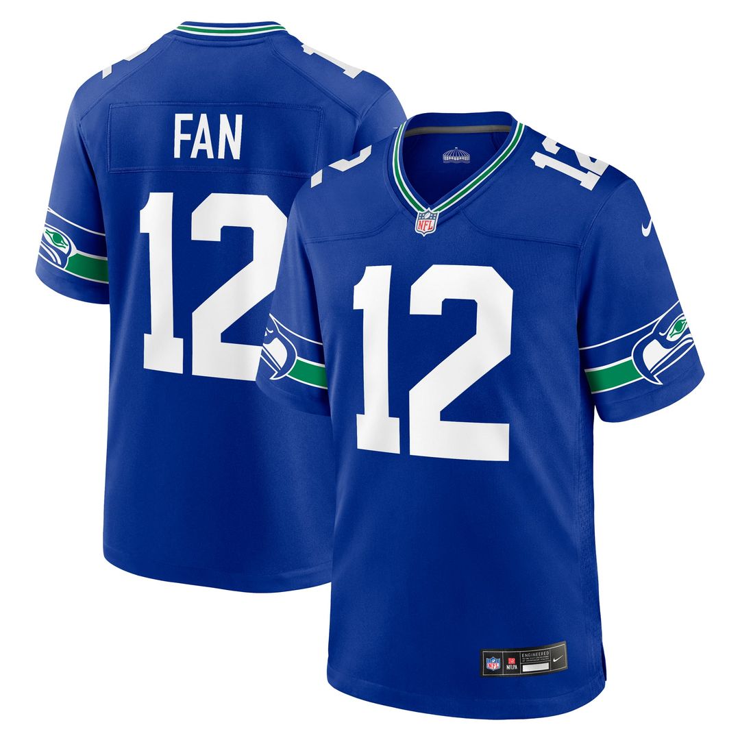 Seattle Seahawks 12s Royal Throwback Player Game Jersey