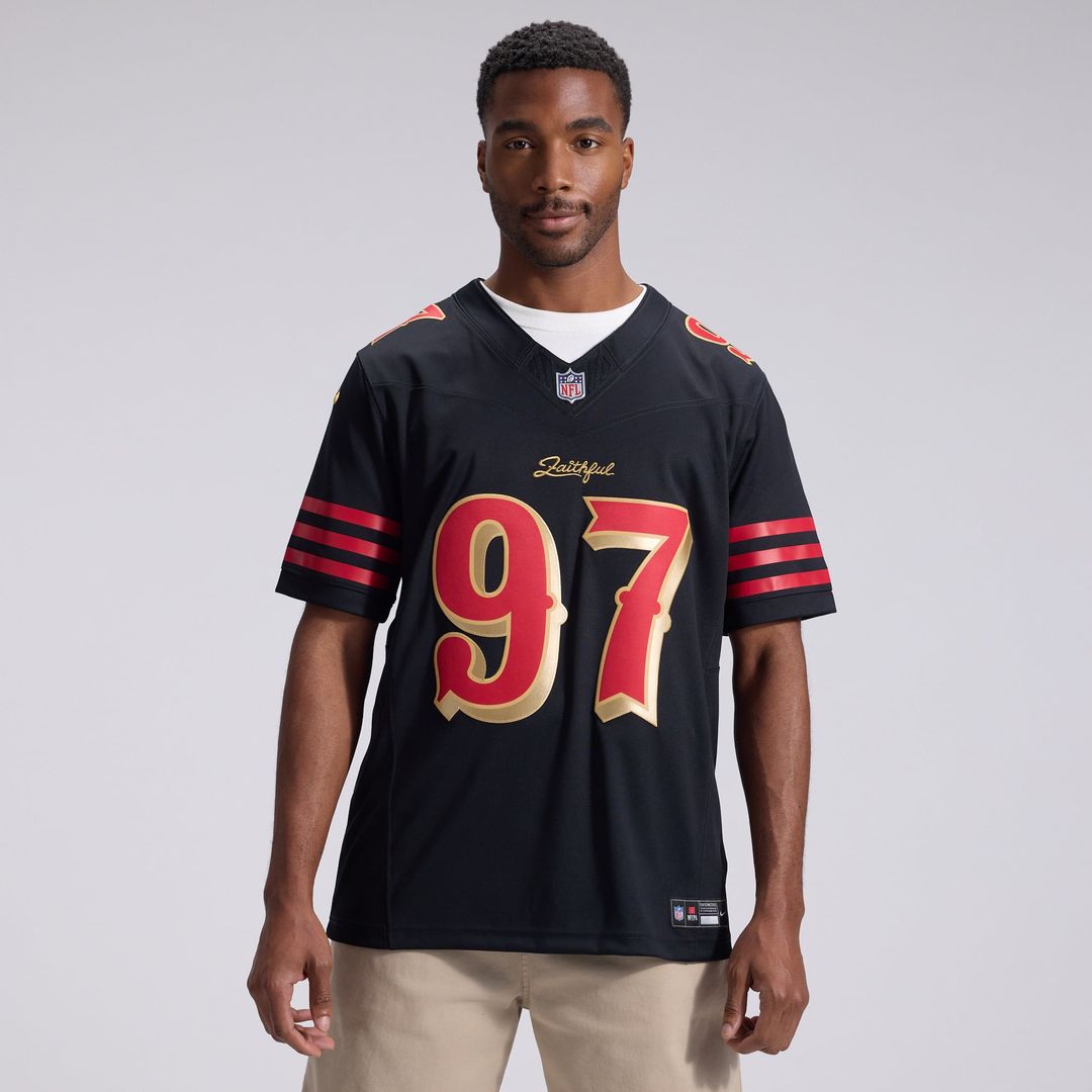 Nick Bosa San Francisco 49ers Black Rivalries Collection Stitched Limited Jersey