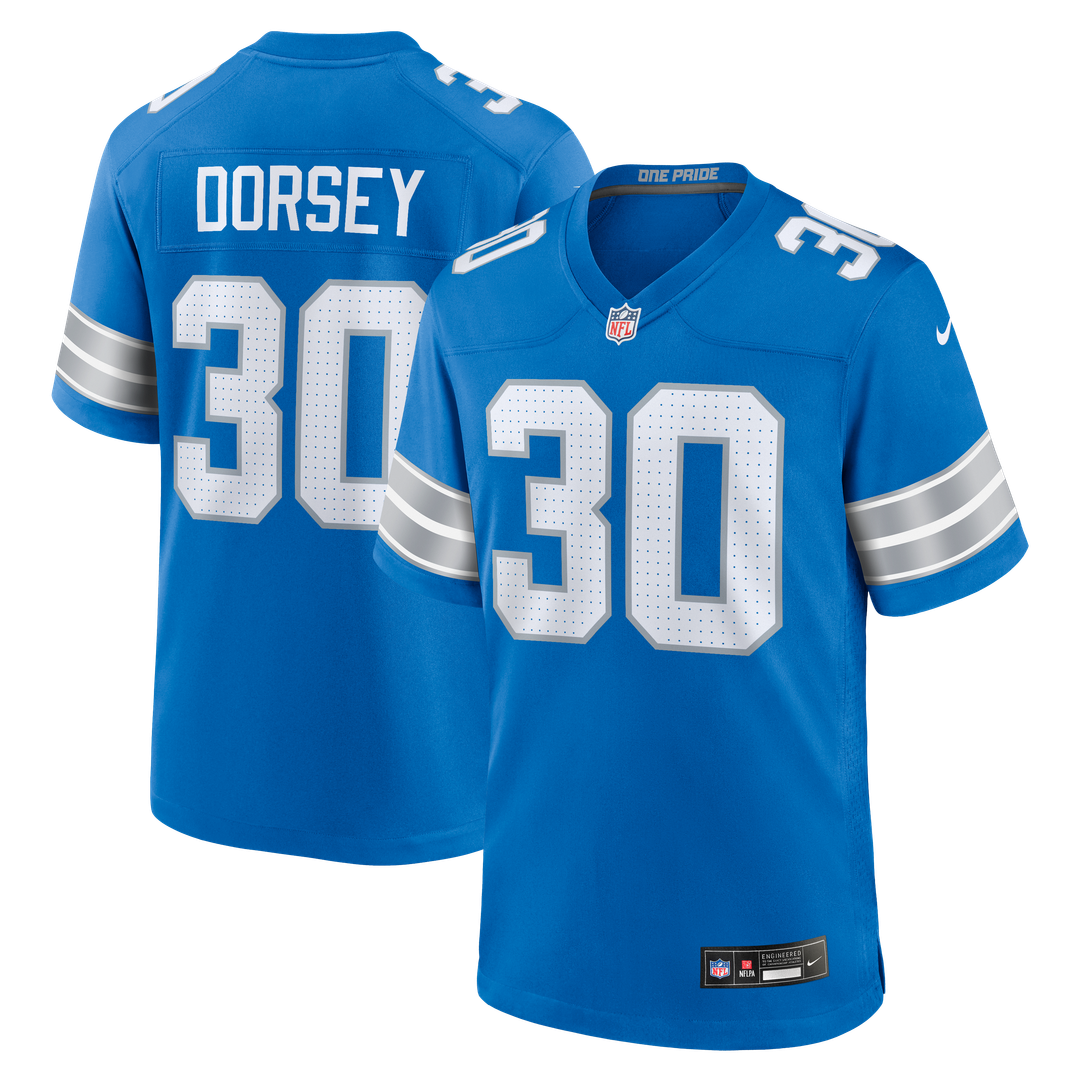 Khalil Dorsey Detroit Lions Blue Team Game Jersey