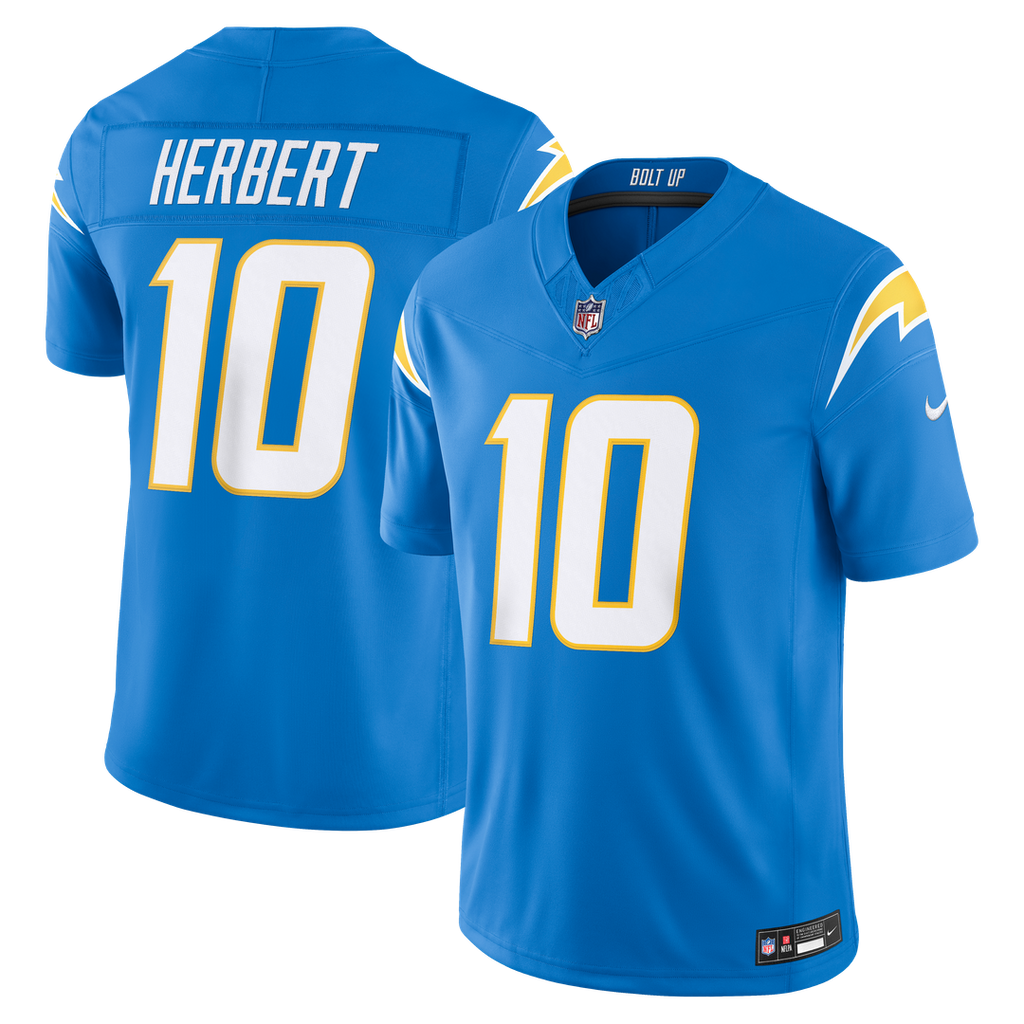 Justin Herbert Los Angeles Chargers Powder Blue Team Vapor F.U.S.E. Stitched Limited Jersey
