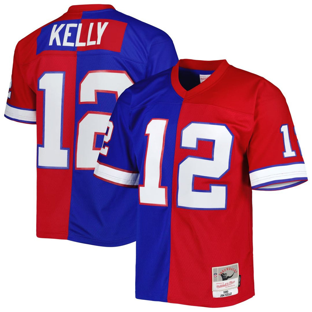 Jim Kelly Buffalo Bills Royal/Red 1990 Split Legacy Replica Jersey