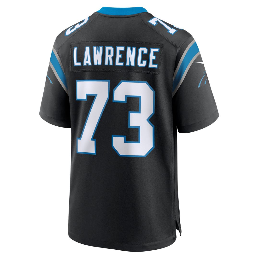 Rashard Lawrence Carolina Panthers Black Game Jersey