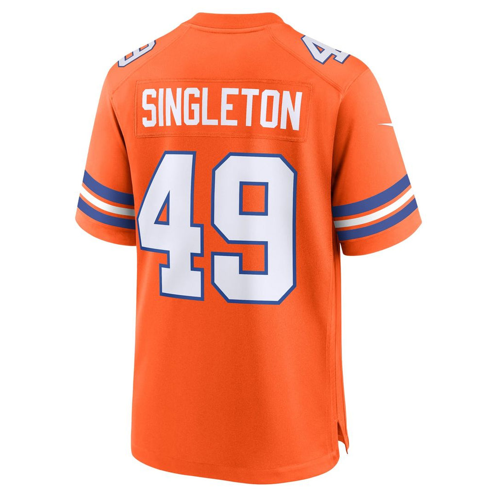 Alex Singleton Denver Broncos Orange Alternate Game Jersey