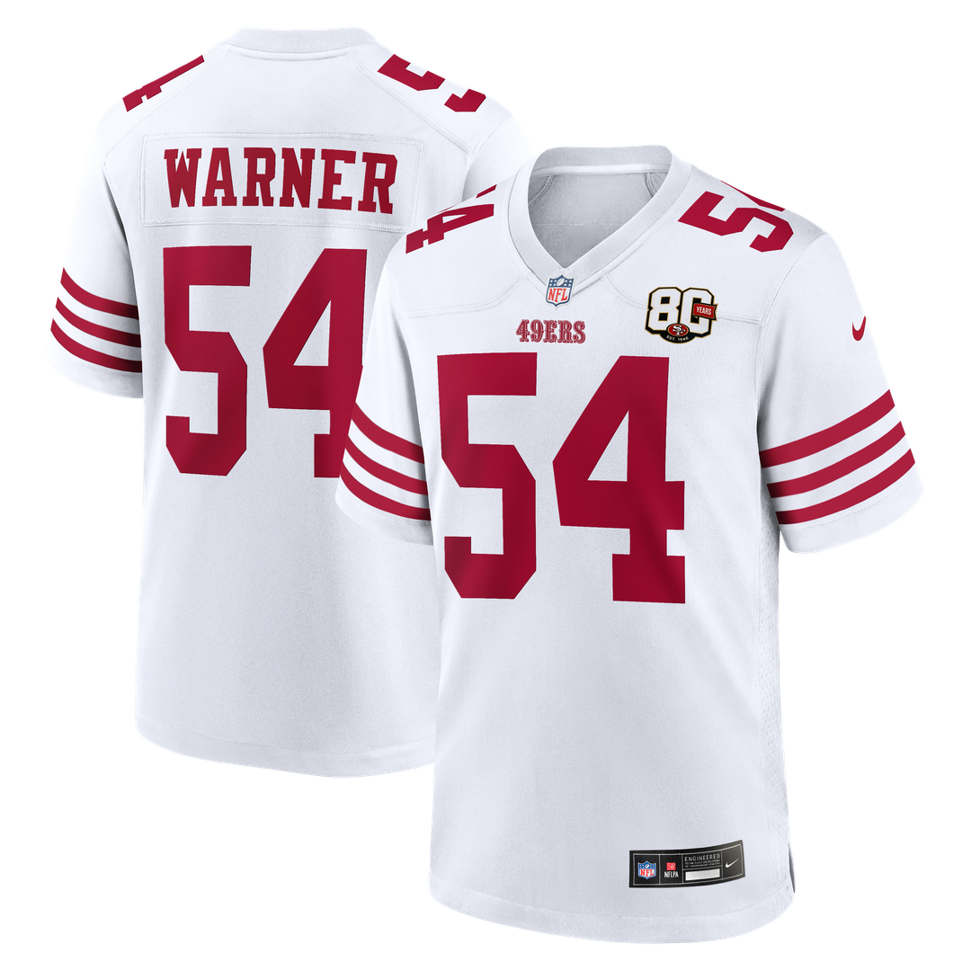 Fred Warner San Francisco 49ers Scarlet 80th Anniversary Game Jersey