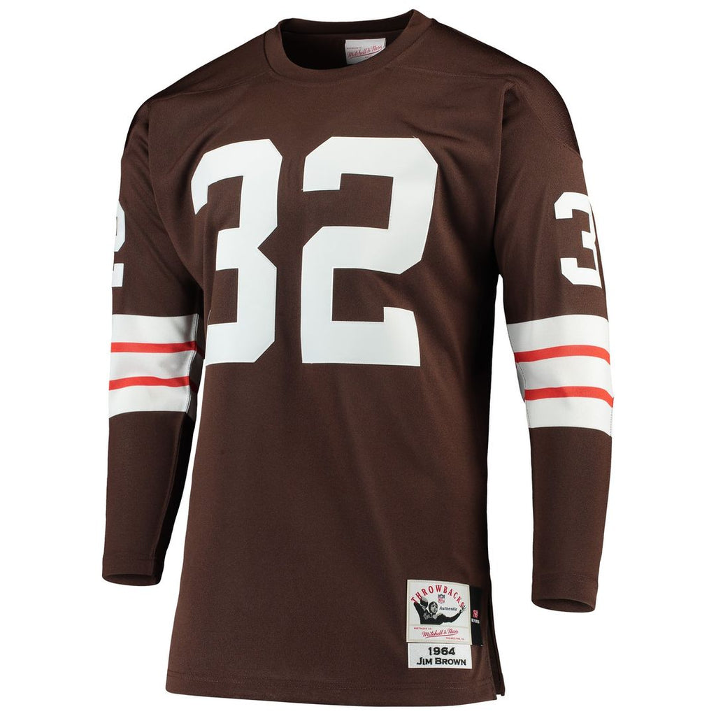 Jim Brown Cleveland Browns 1964 Brown Authentic Throwback Retired Player Jersey