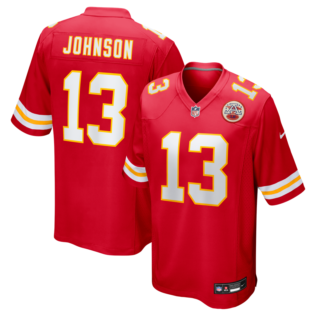 Nazeeh Johnson Kansas City Chiefs Red Game Player Jersey